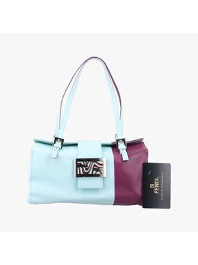 Fendi Bento Box Blue Purple Leather